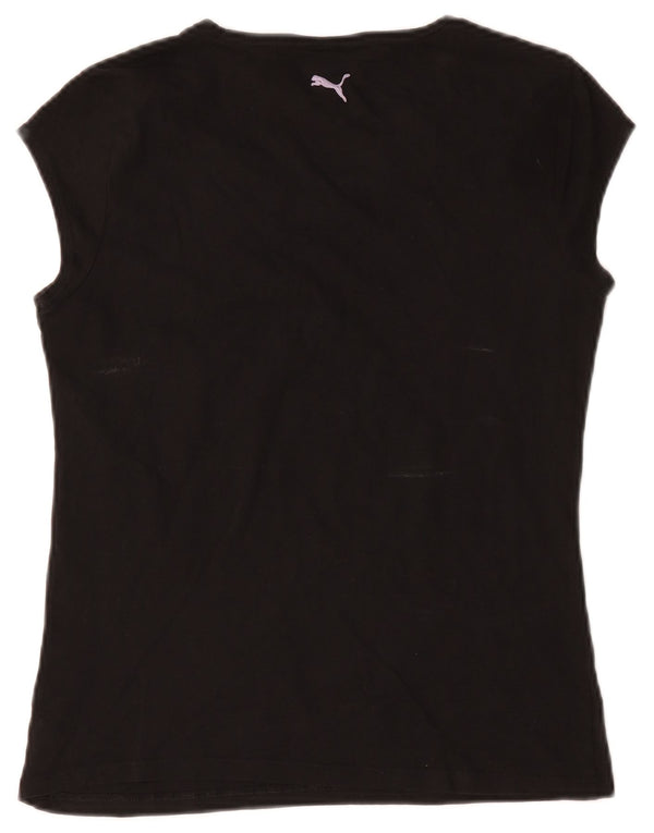 Puma Womens Graphic T-Shirt Top UK 14 Large Black