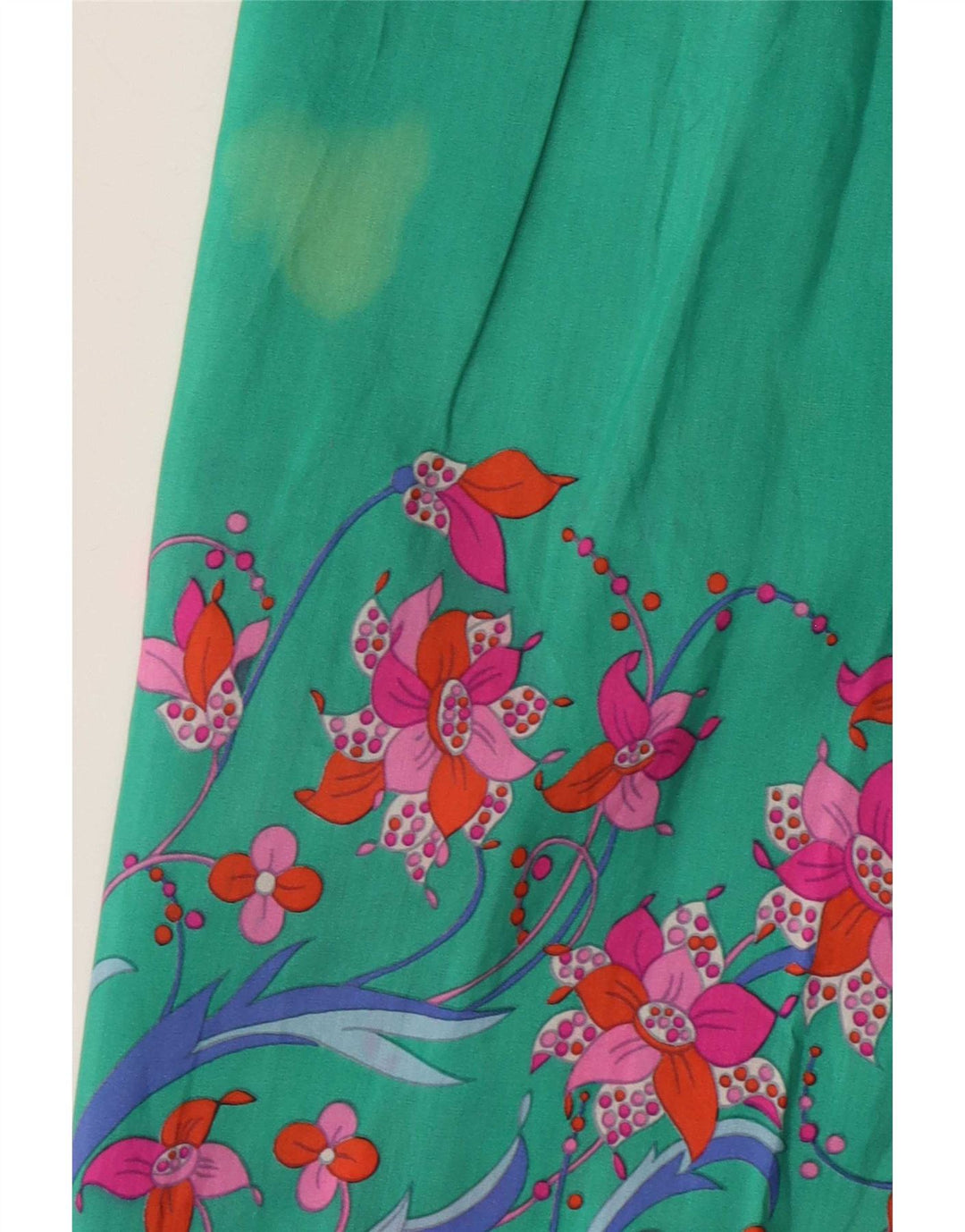 Vintage Womens Flared Skirt W28 Medium Green Floral