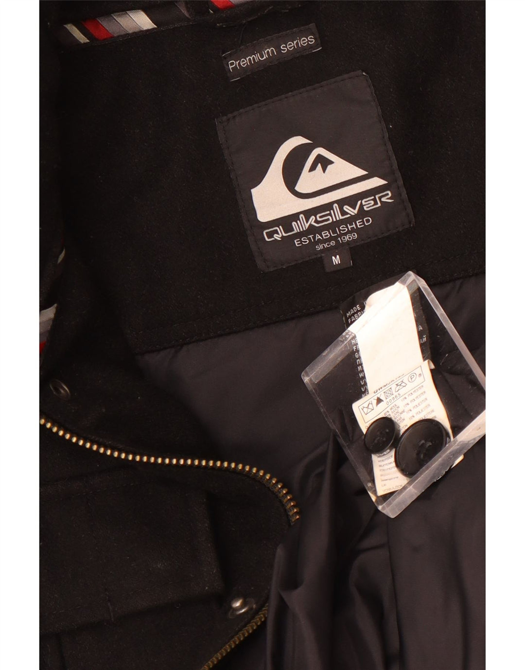 Quiksilver Mens Utility Jacket UK 38 Medium Black Wool