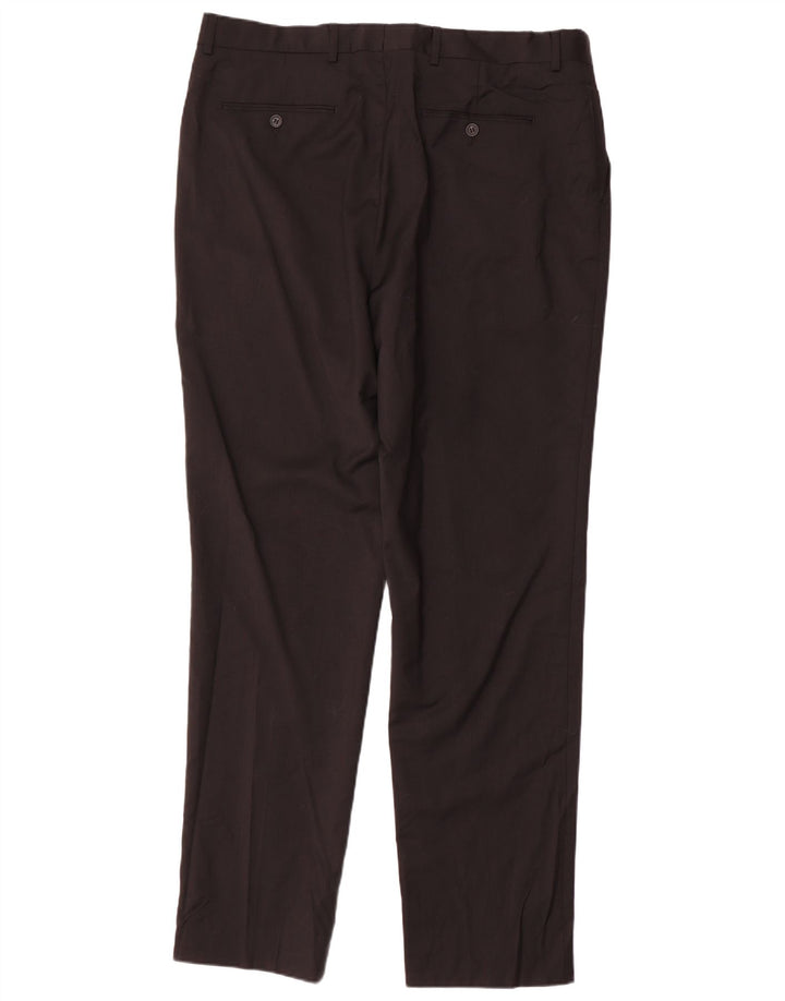 Jaeger Mens Slim Casual Trousers W38 L33 Black Wool