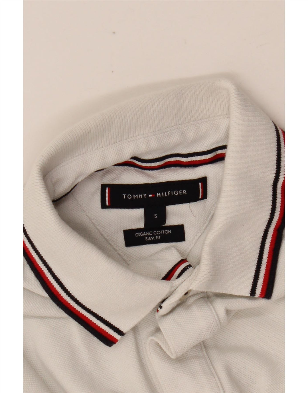 TOMMY HILFIGER Mens Slim Fit Polo Shirt Small White