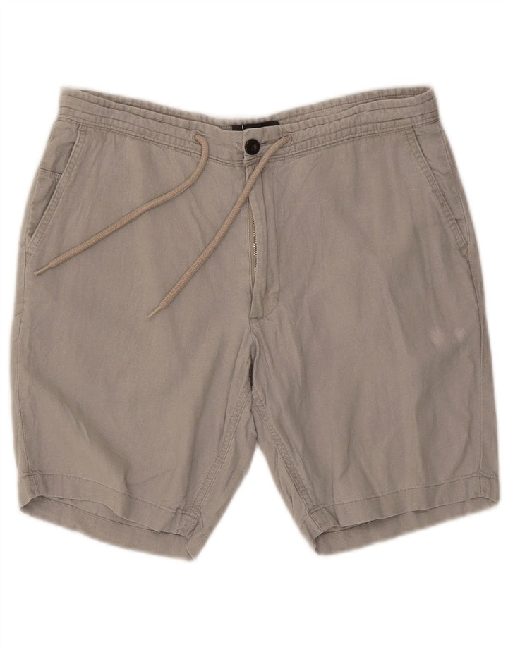 Marks & Spencer Mens Chino Shorts Large W34 Grey Linen