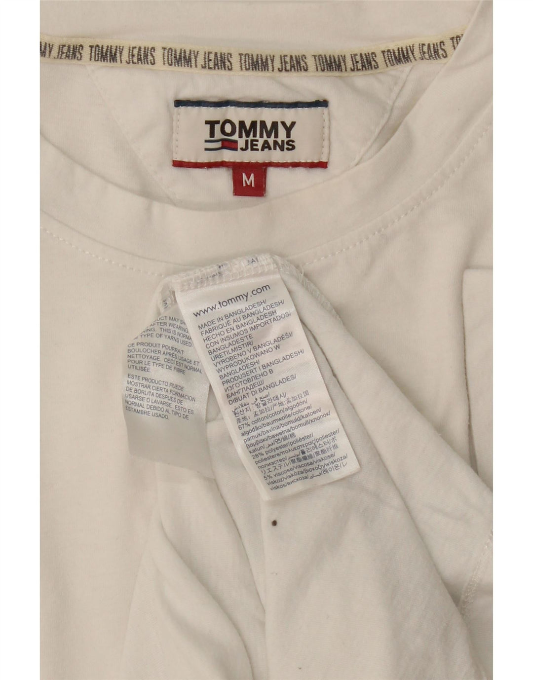 TOMMY HILFIGER Mens T-Shirt Top Medium White Cotton Vintage Tommy Hilfiger and Second-Hand Tommy Hilfiger from Messina Hembry 