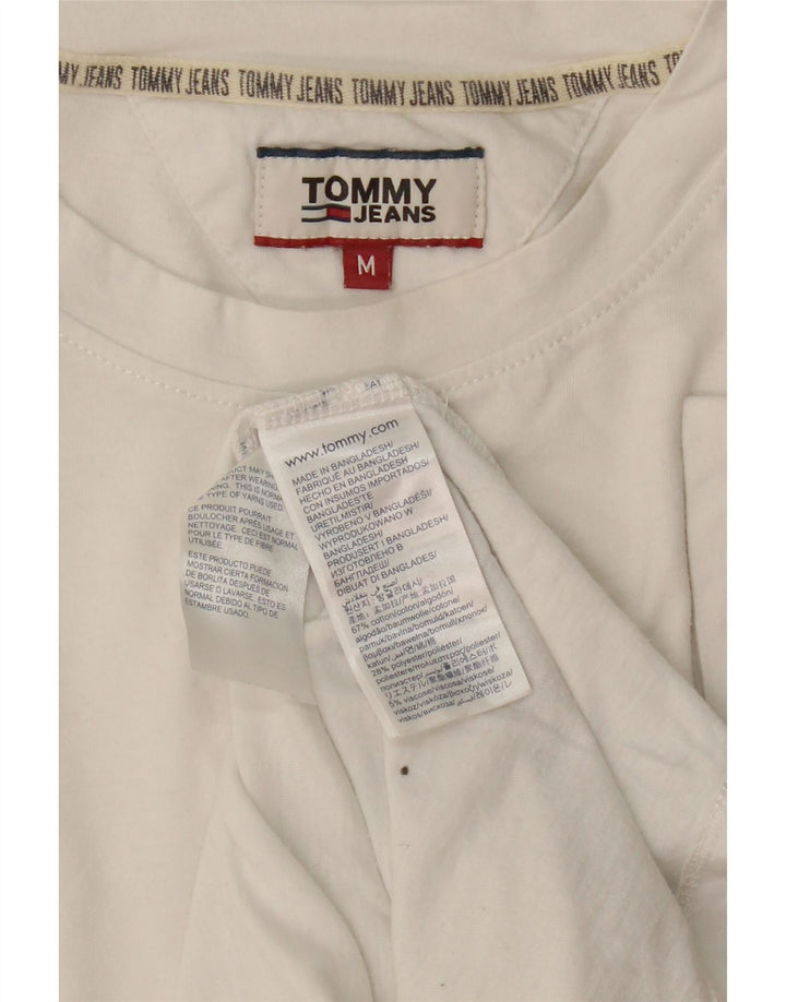 TOMMY HILFIGER Mens T-Shirt Top Medium White Cotton Vintage Tommy Hilfiger and Second-Hand Tommy Hilfiger from Messina Hembry 