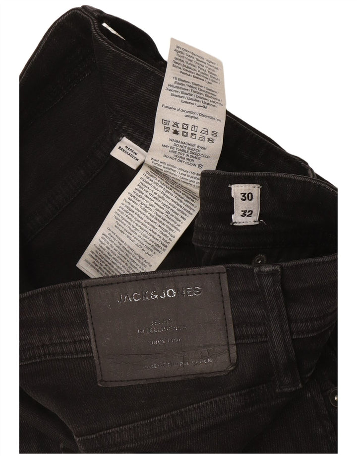 Jack & Jones Mens GLENN Slim Jeans W30 L32 Grey Cotton