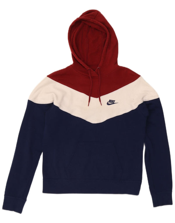 Nike Mens Hoodie Jumper XS Multicoloured Colourblock Cotton