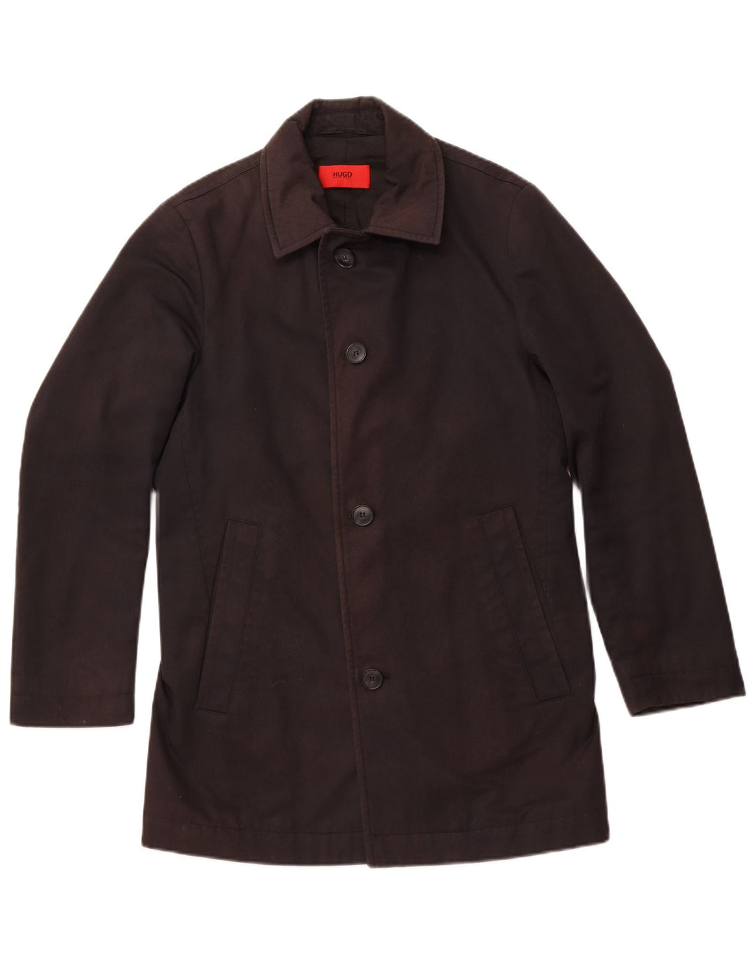 HUGO BOSS Mens Windbreaker Coat IT 48 Medium Black Polyester