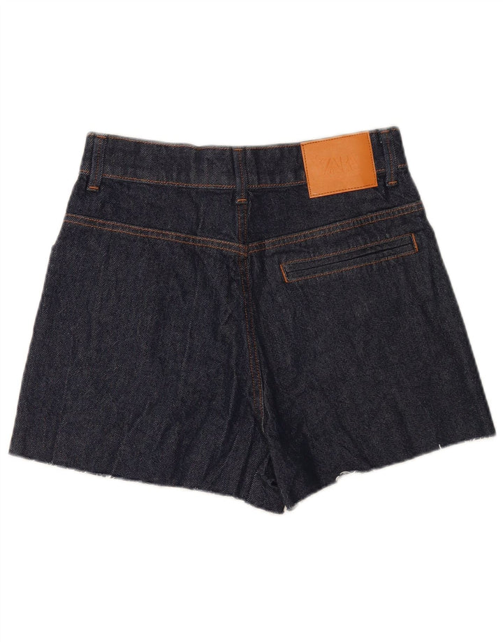Zara Womens Denim Shorts EU 38 Small W28  Navy Blue Cotton