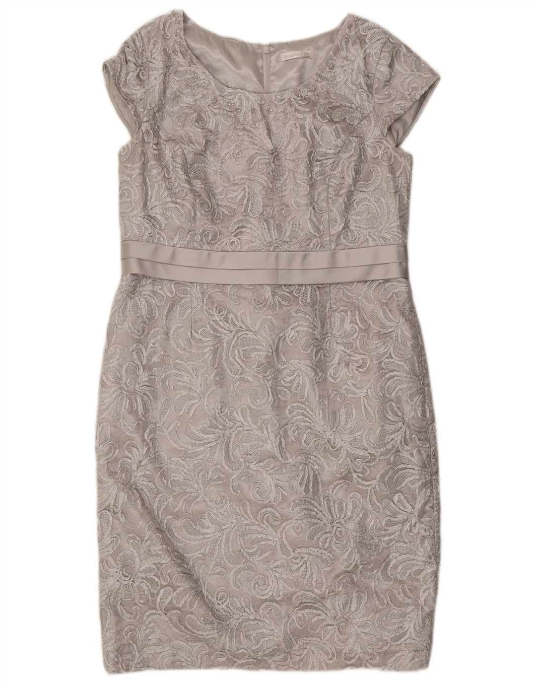 Jacques Vert Womens Sheath Dress UK 16 Large Grey Polyester