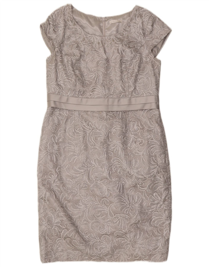 Jacques Vert Womens Sheath Dress UK 16 Large Grey Polyester