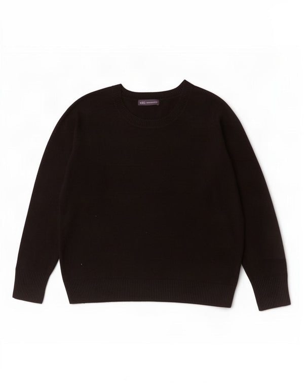 Marks & Spencer Womens Boat Neck Jumper Sweater UK 20 2XL Black Acrylic