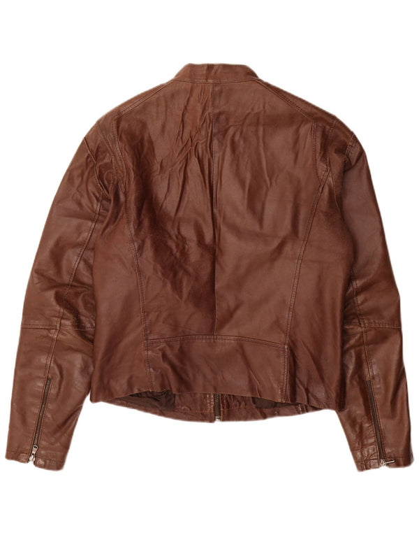 Conbipel Mens Leather Jacket IT 46 Small Brown Leather