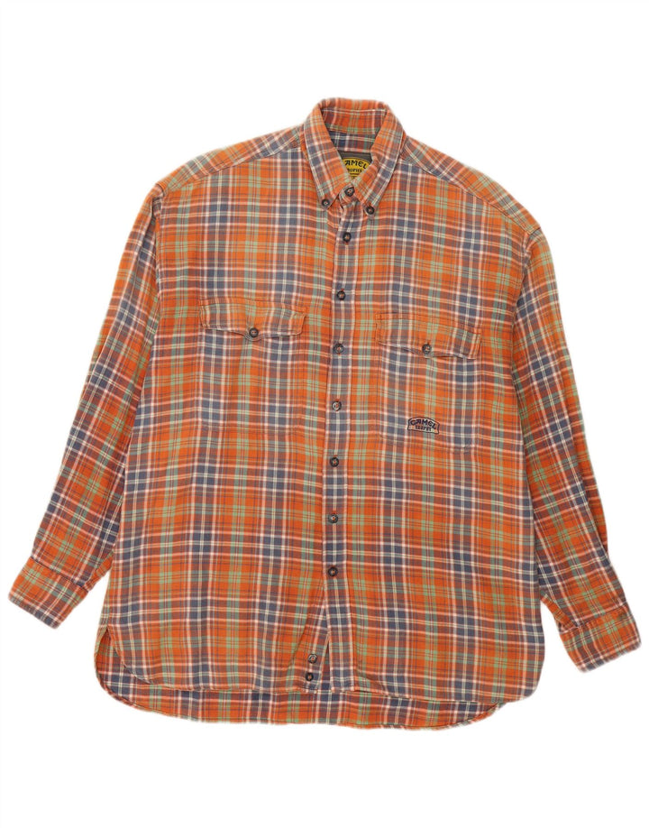 Camel Active Mens Flannel Shirt Medium Orange Check