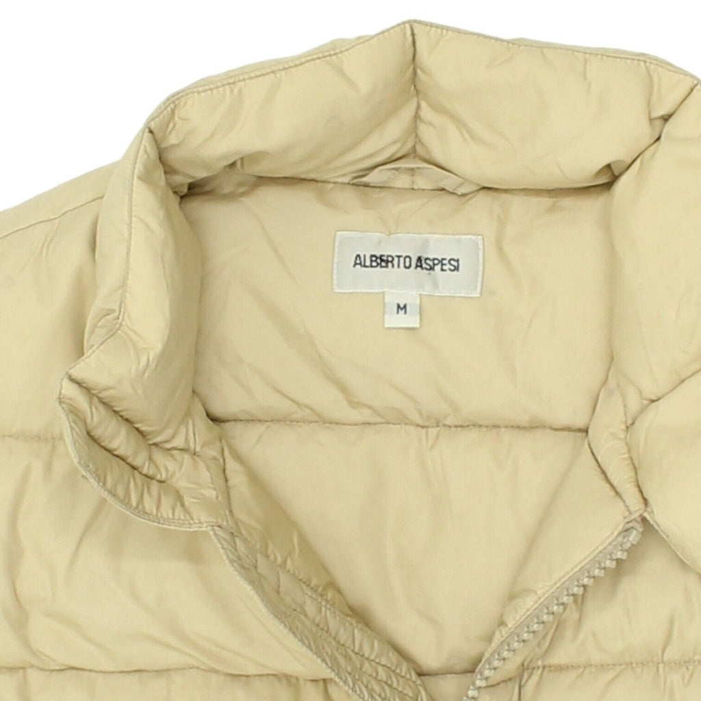 Alberto Aspesi Mens Beige Puffer Gilet | Vintage Designer Sleeveless Jacket VTG | Vintage Messina Hembry | Thrift | Second-Hand Messina Hembry | Used Clothing | Messina Hembry 