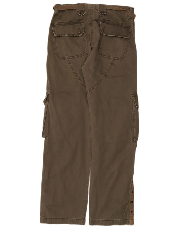Alcott Mens Straight Cargo Trousers IT 46 Small W32 L33 Green Cotton