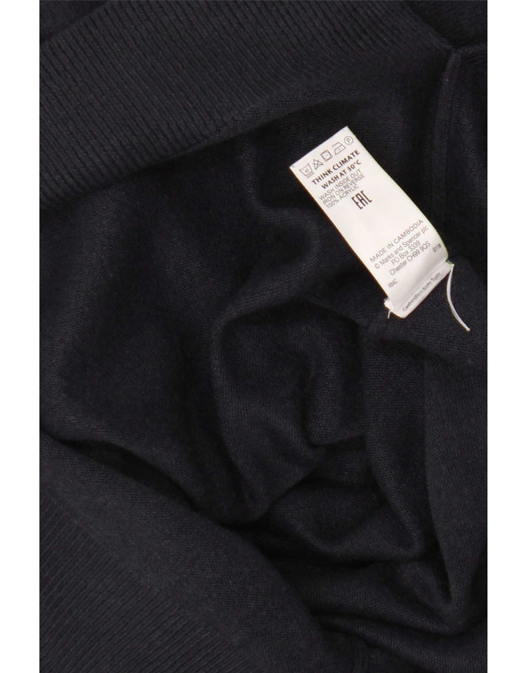 Marks & Spencer Womens Crew Neck Jumper Sweater UK 10 Small Navy Blue