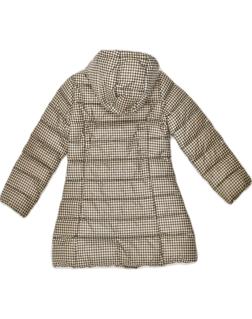 BENETTON Girls Hooded Padded Coat 5-6 Years Black Houndstooth | Vintage Benetton | Thrift | Second-Hand Benetton | Used Clothing | Messina Hembry 