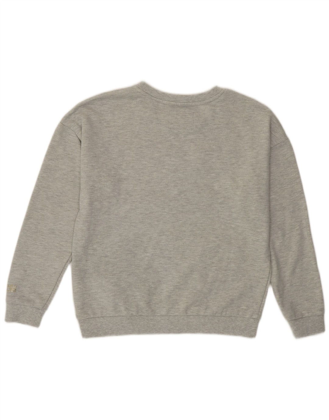 SUPERDRY Womens Oversized Graphic Sweatshirt Jumper UK 8 Small Grey Cotton