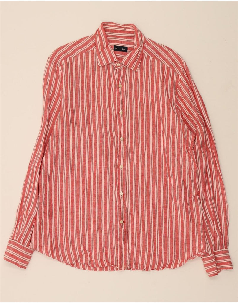 MASSIMO DUTTI Mens Shirt XL Red Striped Vintage Massimo Dutti and Second-Hand Massimo Dutti from Messina Hembry 