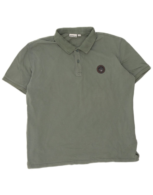 Napapijri Mens Graphic Polo Shirt 2XL Green Cotton