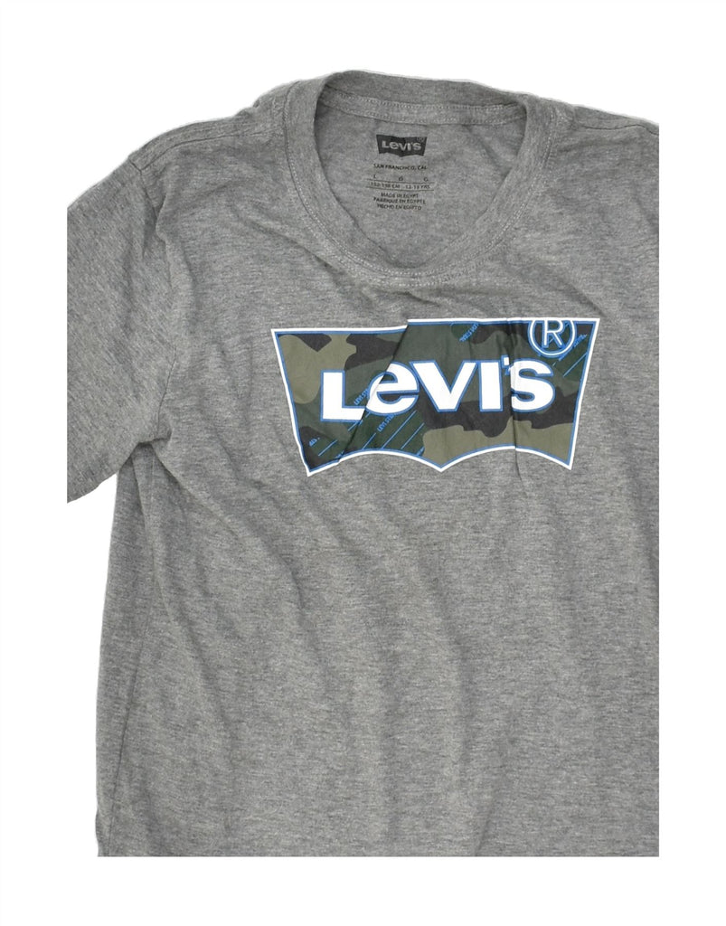 LEVI'S Boys Graphic T-Shirt Top 12-13 Years Large  Grey Cotton | Vintage Levi's | Thrift | Second-Hand Levi's | Used Clothing | Messina Hembry 