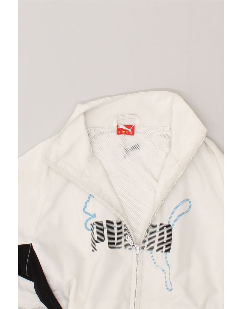 PUMA Boys Graphic Tracksuit Top Jacket 9-10 Years Medium  White | Vintage Puma | Thrift | Second-Hand Puma | Used Clothing | Messina Hembry 