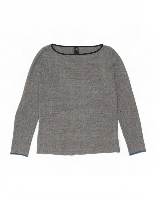 Gap Womens Top Long Sleeve UK 14 Medium Grey Cotton
