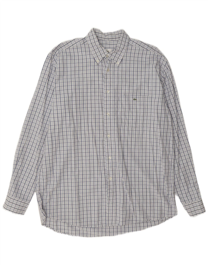 Lacoste Mens Shirt Size 42 Large Blue Check