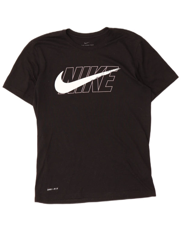 Nike Mens Dri Fit Graphic T-Shirt Top Small Black Polyester