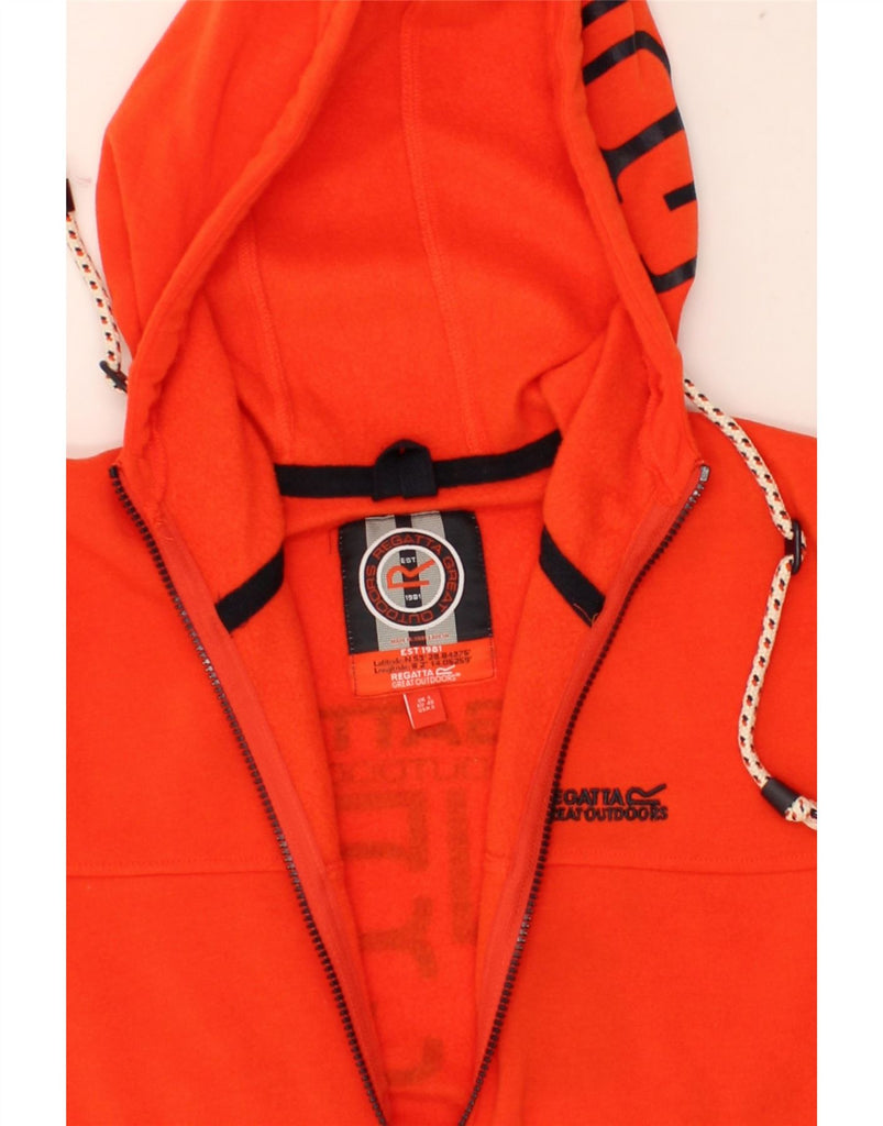 REGATTA Mens Graphic Zip Hoodie Sweater Small Orange Polyester | Vintage Regatta | Thrift | Second-Hand Regatta | Used Clothing | Messina Hembry 