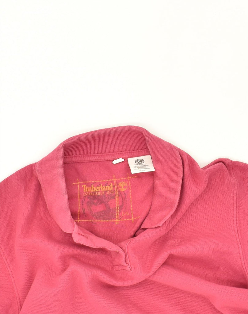 TIMBERLAND Womens Polo Shirt UK 14 Large Pink Cotton | Vintage Timberland | Thrift | Second-Hand Timberland | Used Clothing | Messina Hembry 