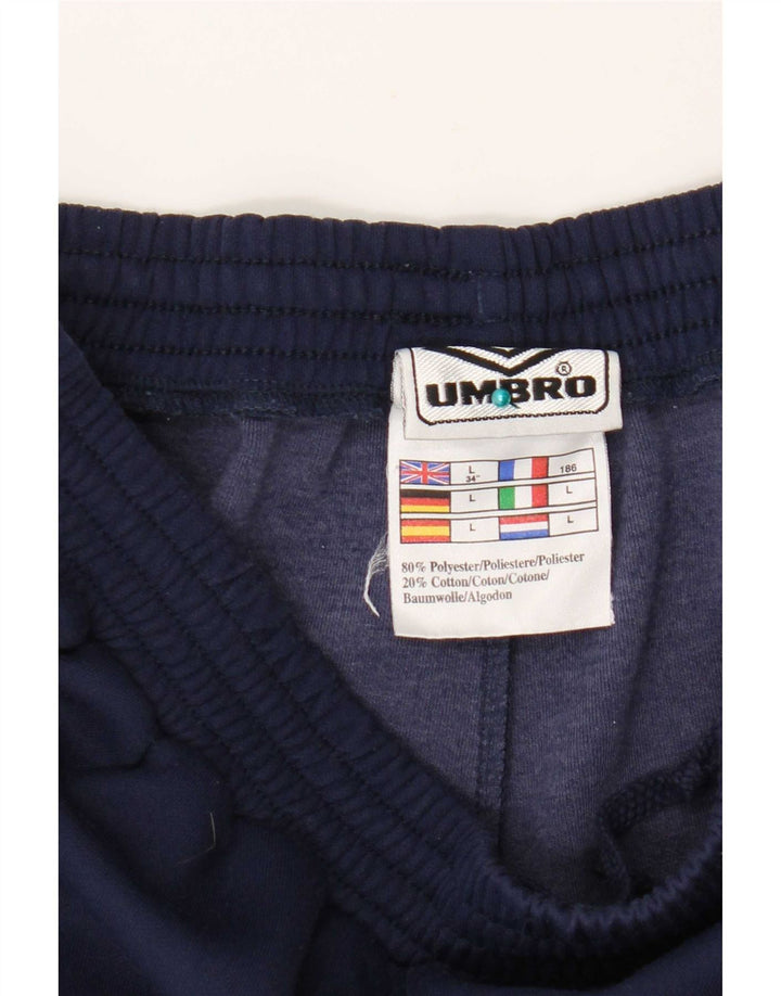 Umbro Mens Graphic Tracksuit Trousers Joggers Large  Navy Blue Polyester