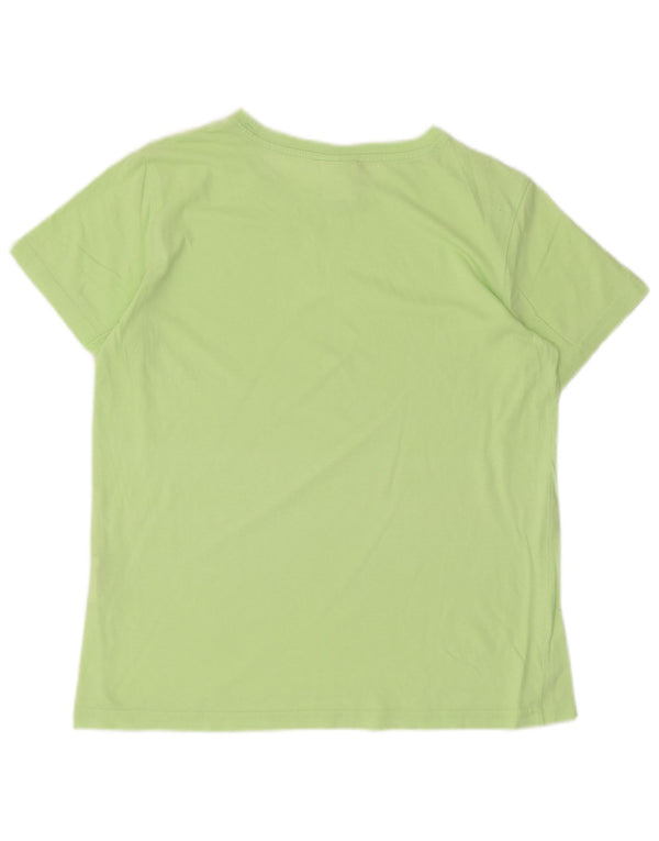 Champion Womens T-Shirt Top UK 12 Medium Green Cotton