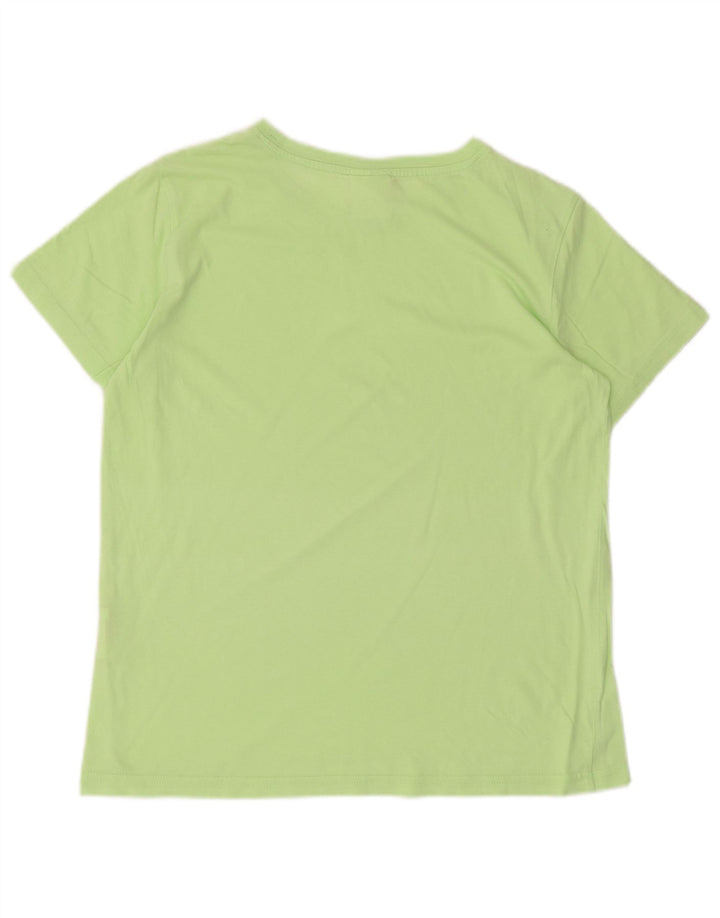 Champion Womens T-Shirt Top UK 12 Medium Green Cotton