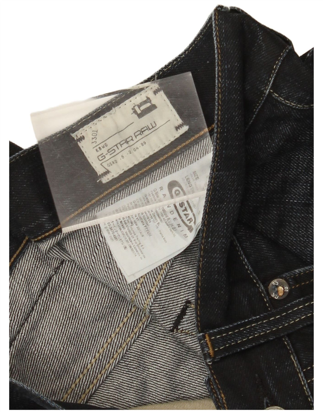 G-STAR Womens 3301 Slim Jeans W32 L32  Navy Blue Cotton