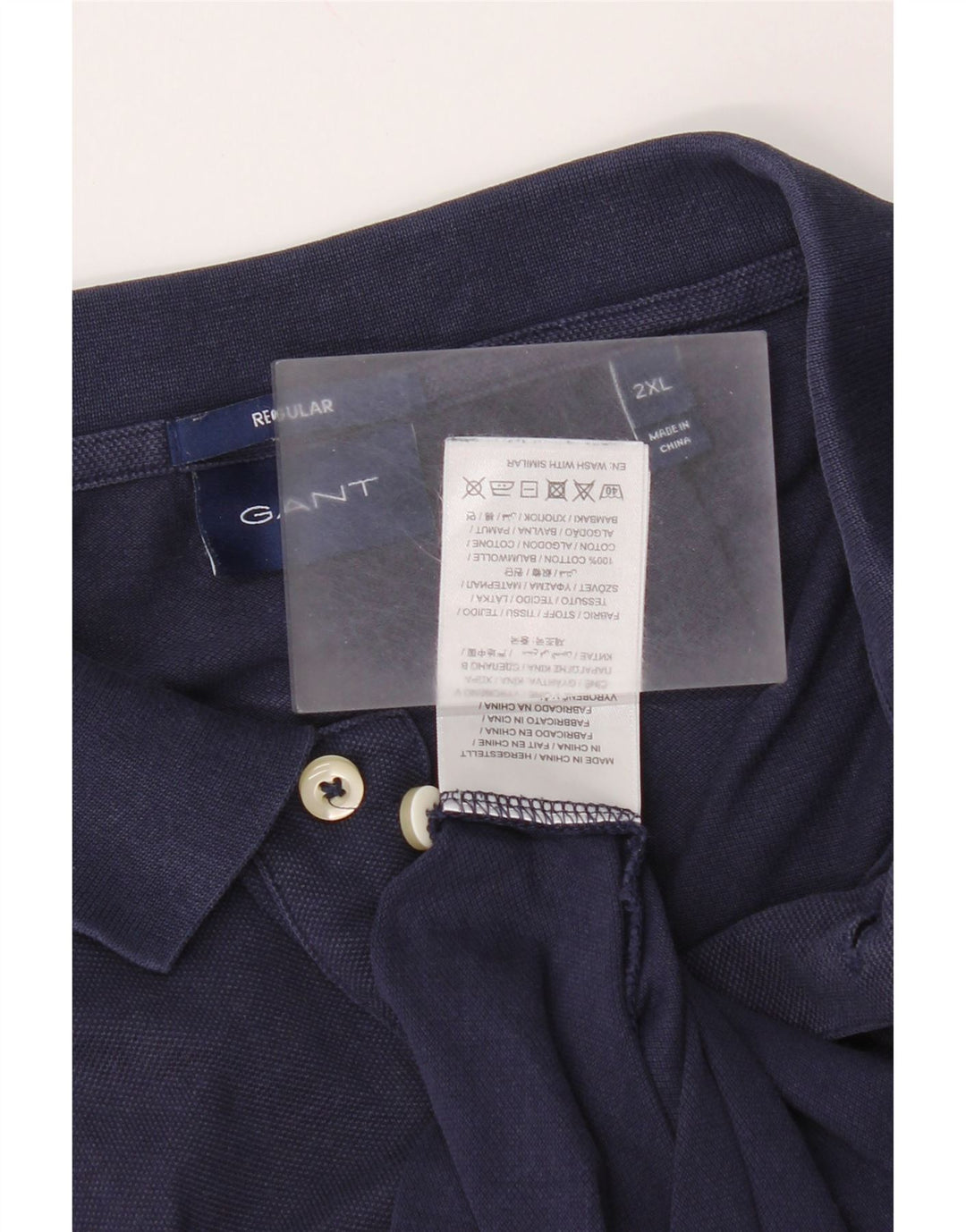 Gant Mens Regular Fit Polo Shirt 2XL Navy Blue Cotton