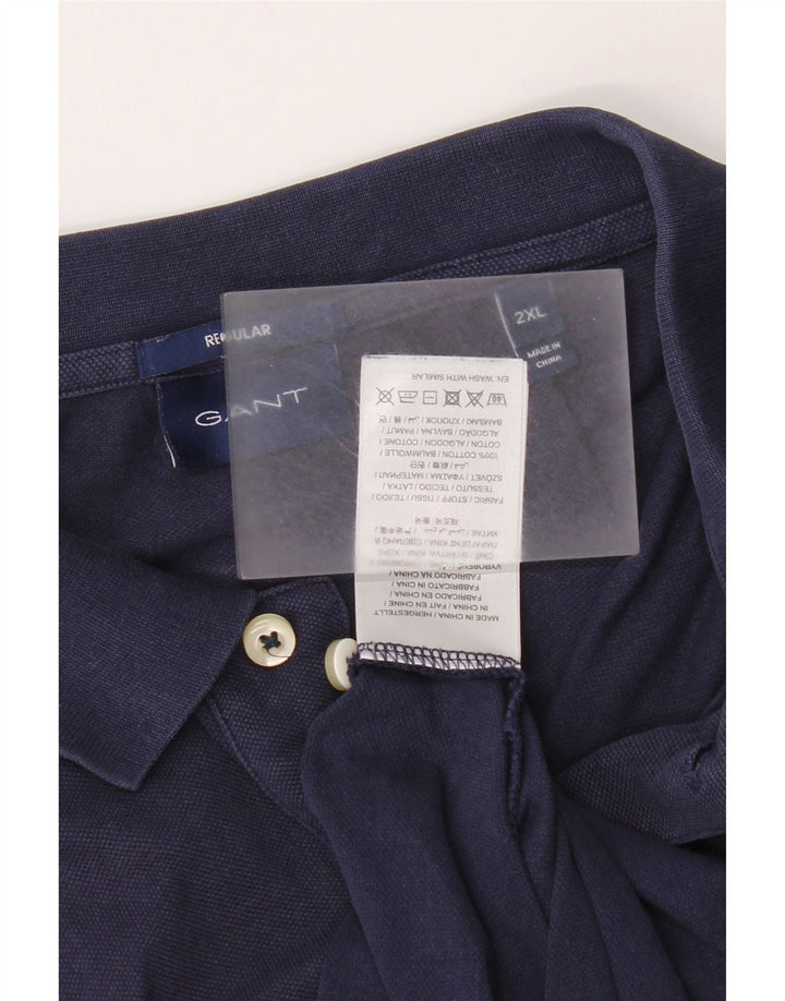 Gant Mens Regular Fit Polo Shirt 2XL Navy Blue Cotton