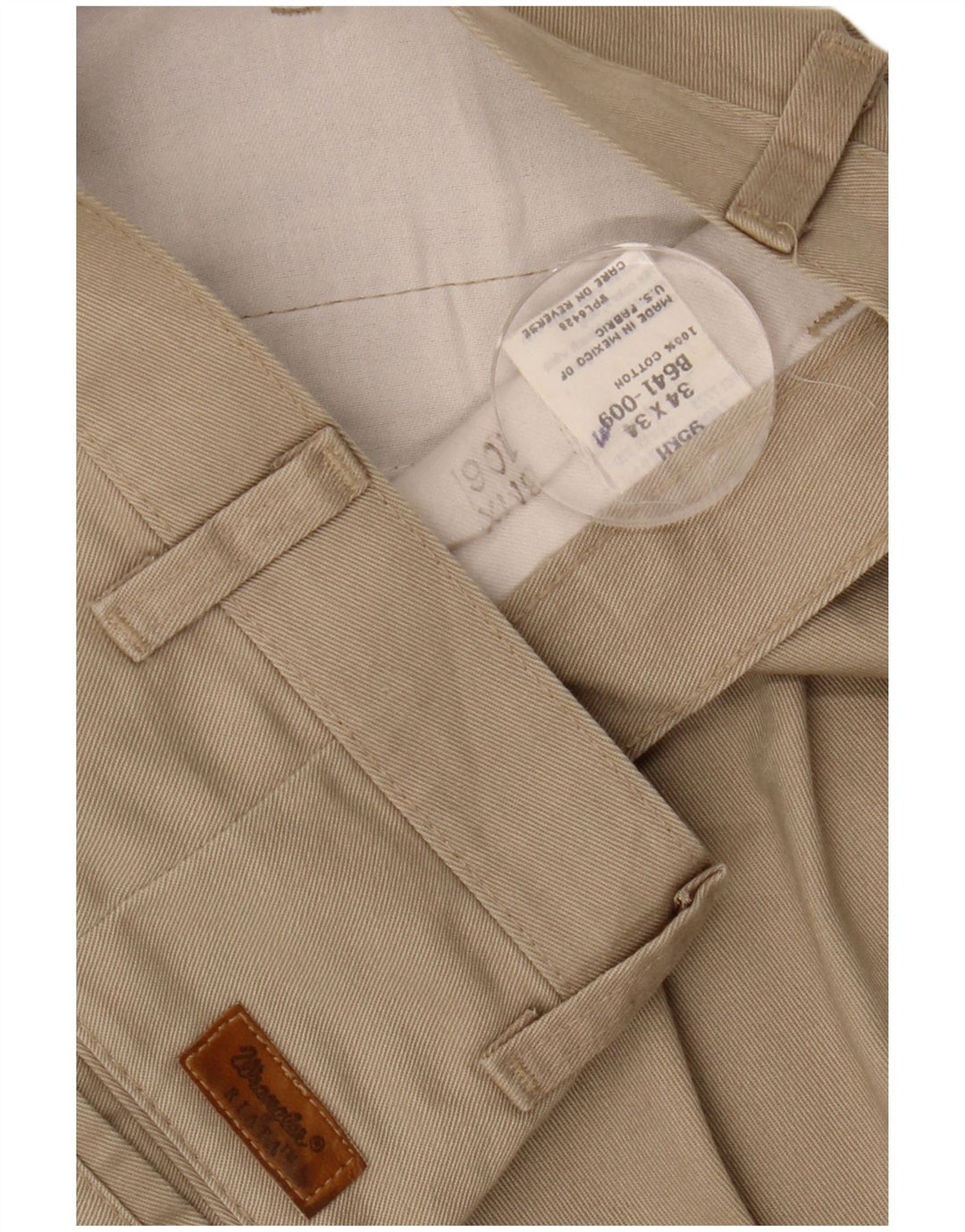 WRANGLER Mens Pegged Chino Trousers W34 L34 Beige Cotton
