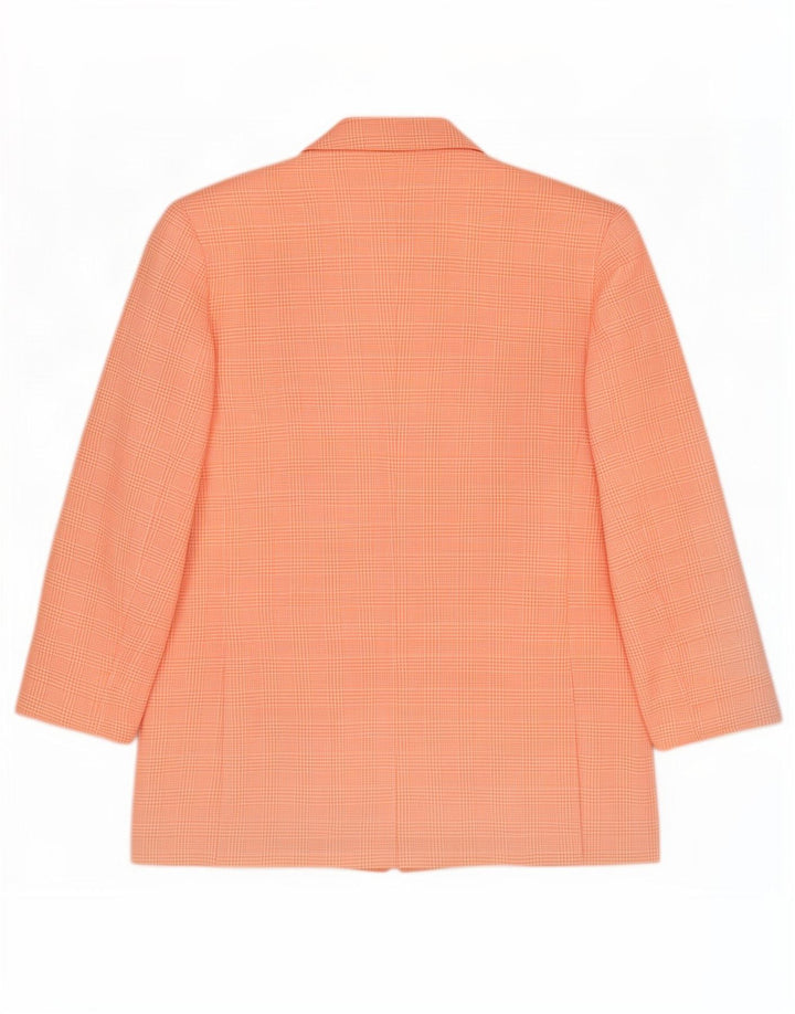 Pierre Cardin Womens 3 Button Blazer Jacket UK 14 Large Pink Houndstooth