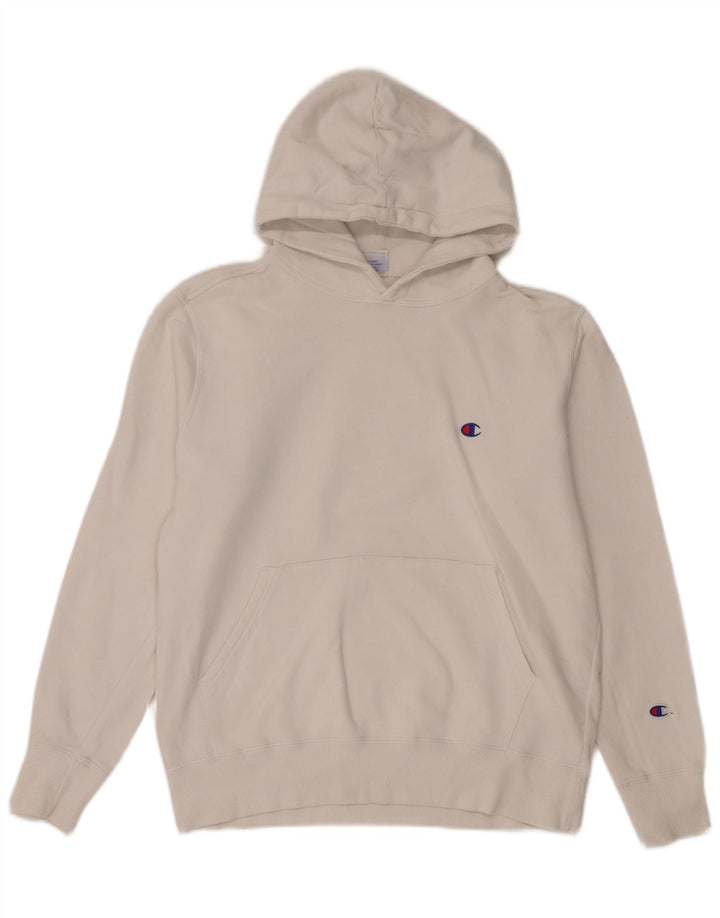 Champion Mens Hoodie Jumper Large White
