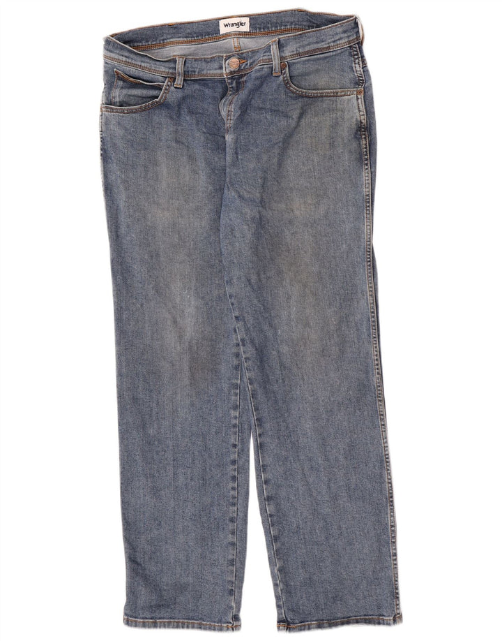 Wrangler Mens Texas Straight Jeans W36 L30 Blue Cotton