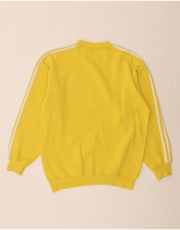 Adidas Boys Sweatshirt Jumper 13-14 Years Yellow Cotton