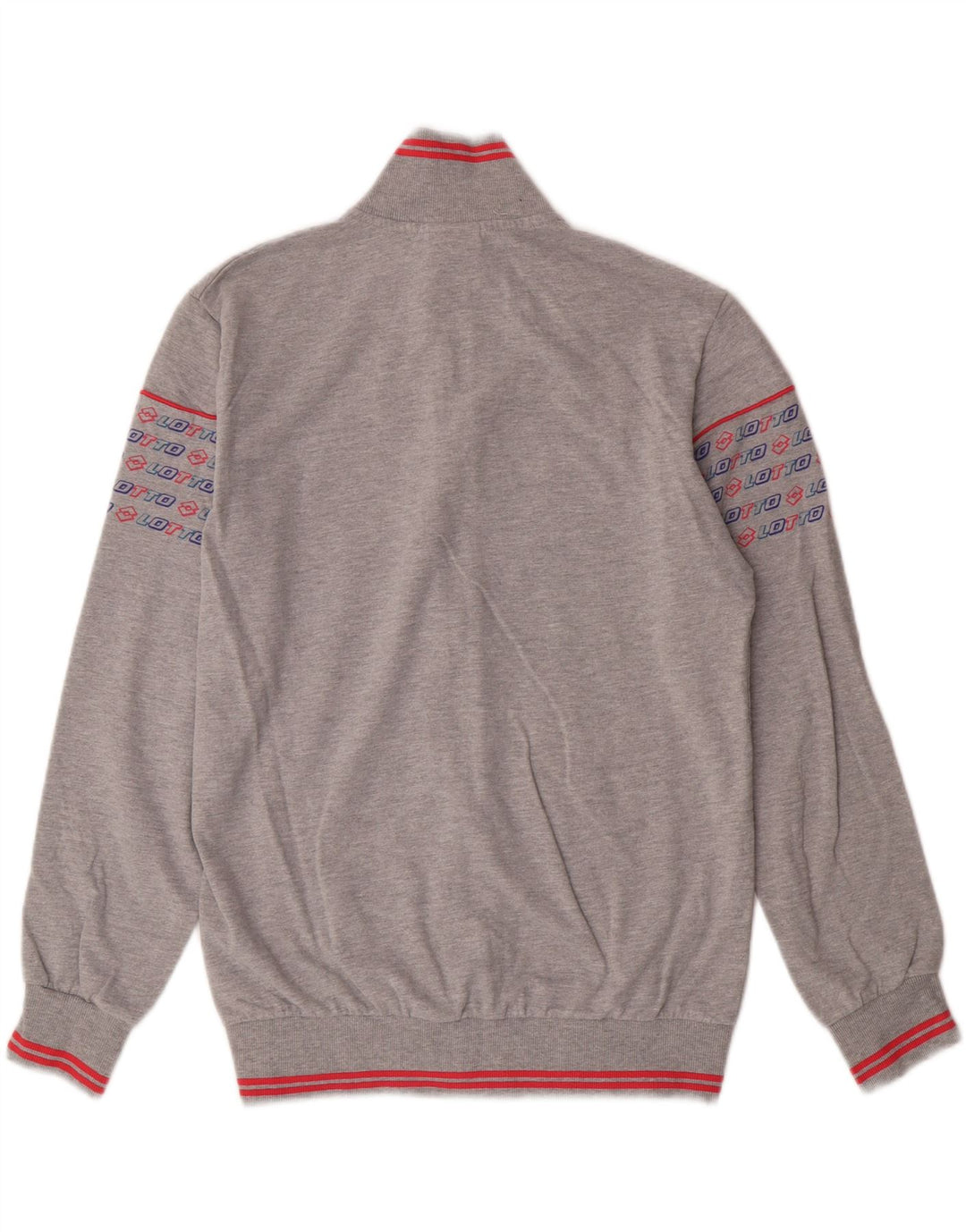 LOTTO Womens Graphic Tracksuit Top Jacket UK 16 Large Grey Cotton Vintage Lotto and Second-Hand Lotto from Messina Hembry 