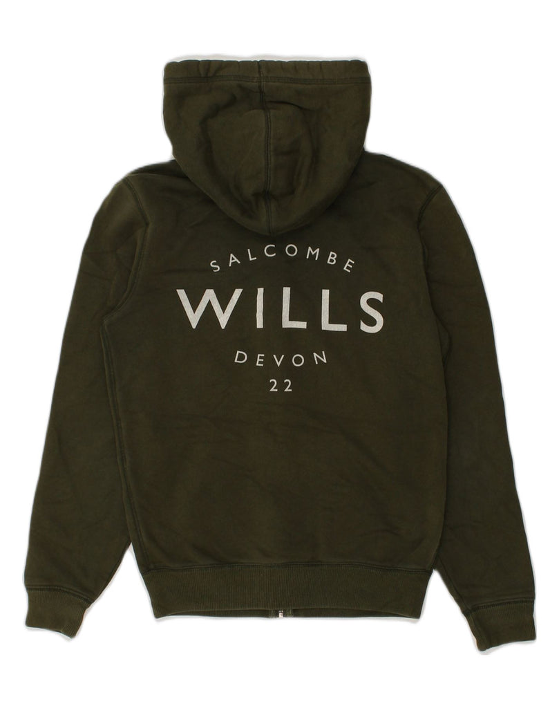 JACK WILLS Mens Graphic Zip Hoodie Sweater XS Khaki Cotton | Vintage Jack Wills | Thrift | Second-Hand Jack Wills | Used Clothing | Messina Hembry 