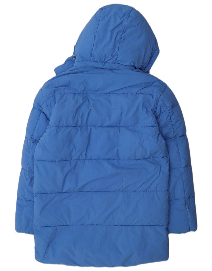 Tommy Hilfiger Mens Hooded Padded Coat UK 36 Small Blue Polyamide