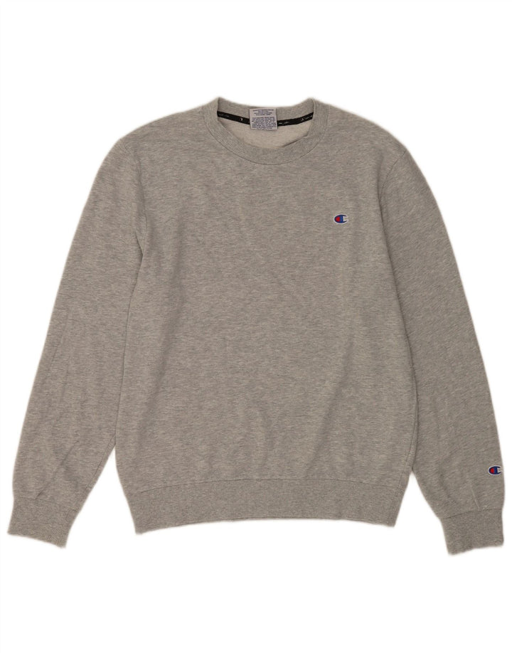 Champion Mens Sweatshirt Jumper Medium Grey Flecked Cotton