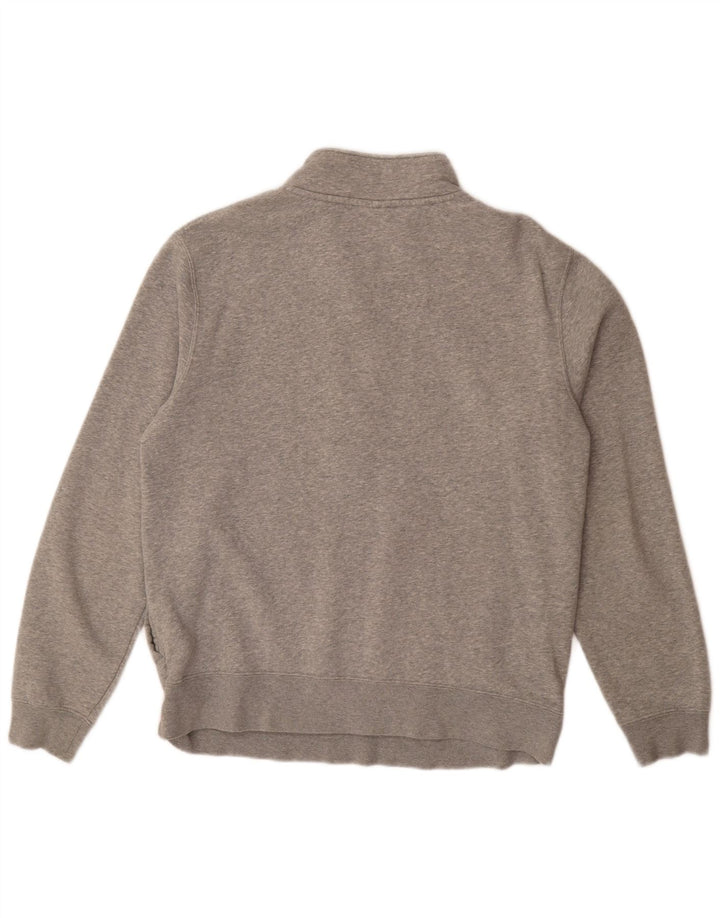 NIKE Mens Zip Neck Sweatshirt Jumper Large Grey Cotton