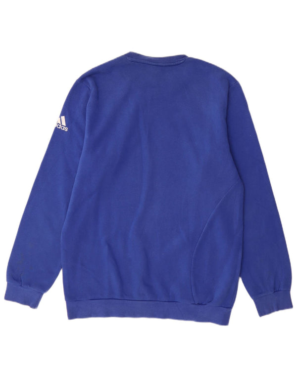 Adidas Mens Sweatshirt Jumper UK 38/40 Medium Blue Cotton