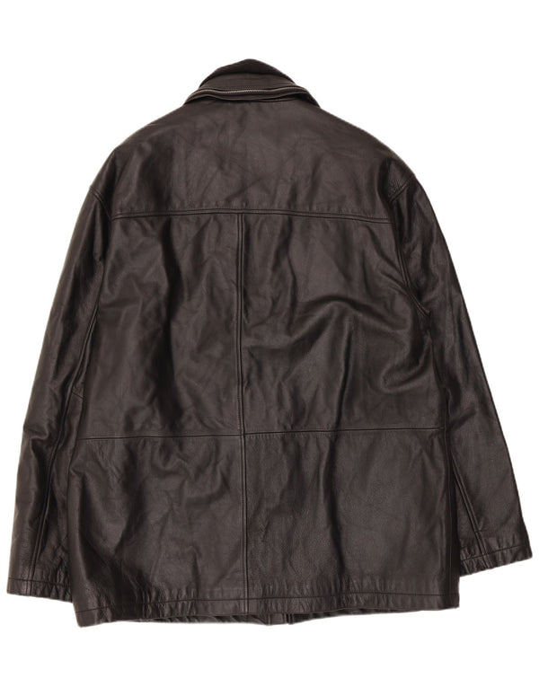 Kartel Mens Leather Jacket UK 42 XL Black