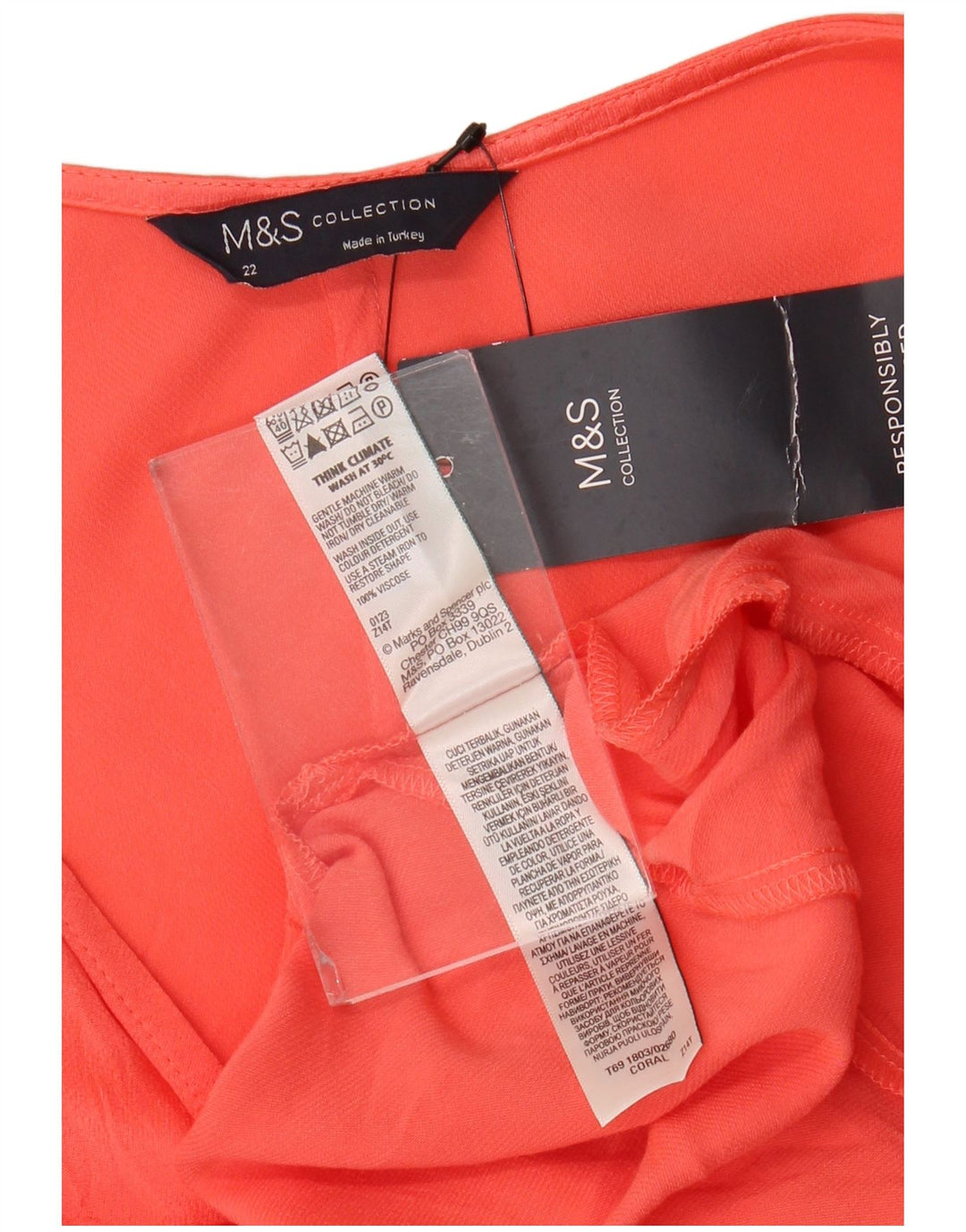 Marks & Spencer Womens Regular Maxi Dress UK 22 3XL Orange Viscose